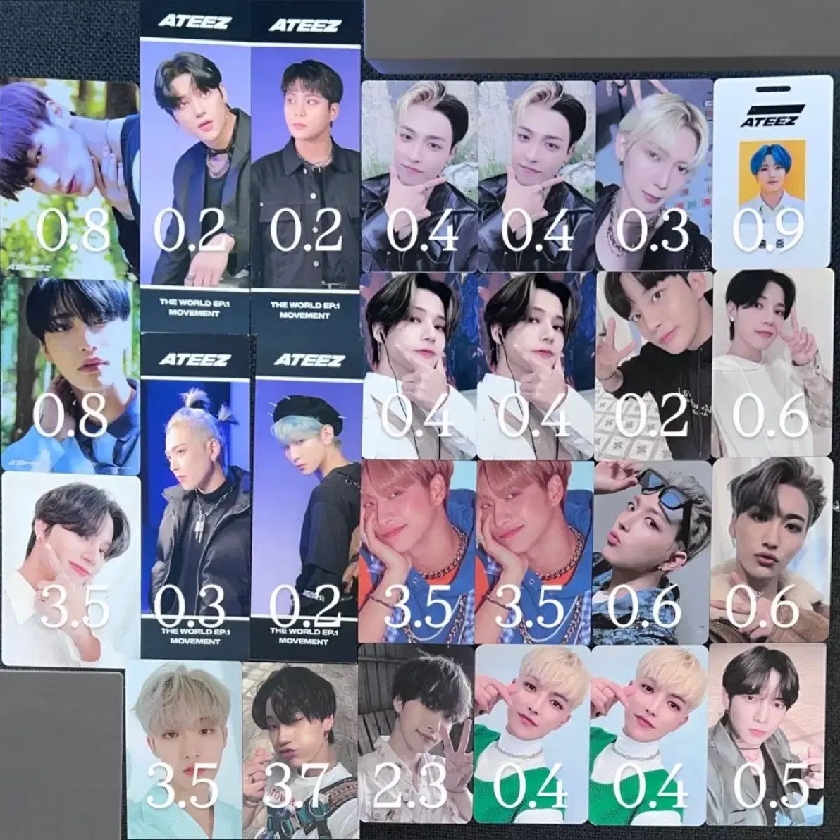 (가격인하)에이티즈 성화 홍중 최산 민기 우영 윤호 여상 종호 포카