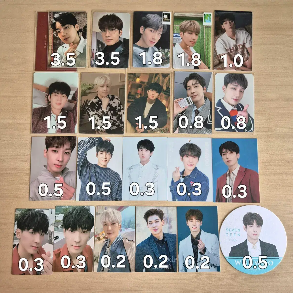 세븐틴 원우 포카양도/이즈위 트레카 짭폴라 캐랜