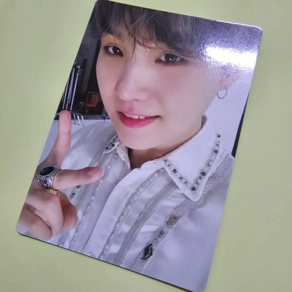 BTS 방탄 스픽콘 반지 포카 슈가 윤기 (오직 포카 1장) 2