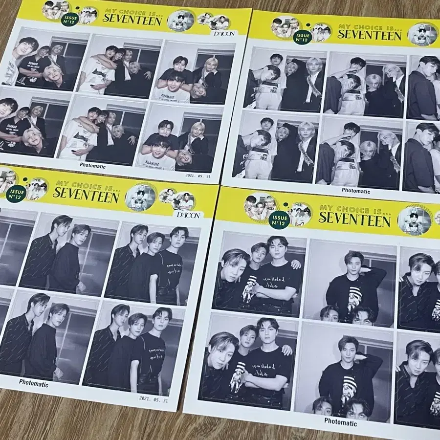 디아이콘 세븐틴 포토카드 + 포토매틱 (호시,버논/도겸,승관) 등 4