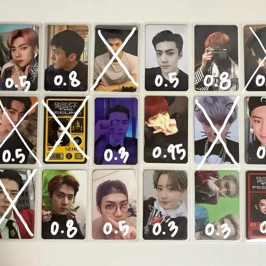 엑소 세훈 찬열 포카 포토카드 sc 세찬