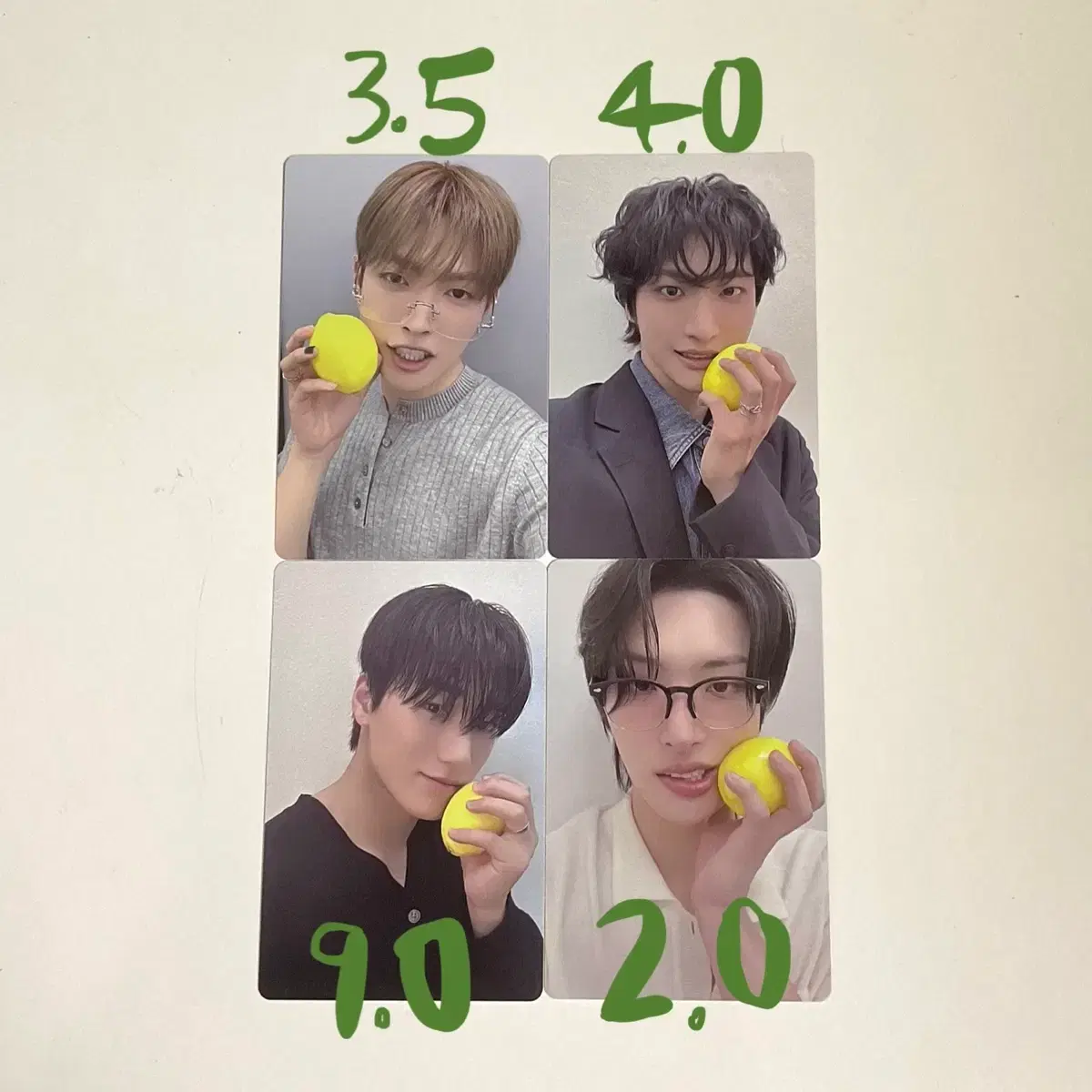 에이티즈 레몬 홍중 성화 최산 민기 레몬드랍 포카 시그 분철 앨범 팬미팅 1