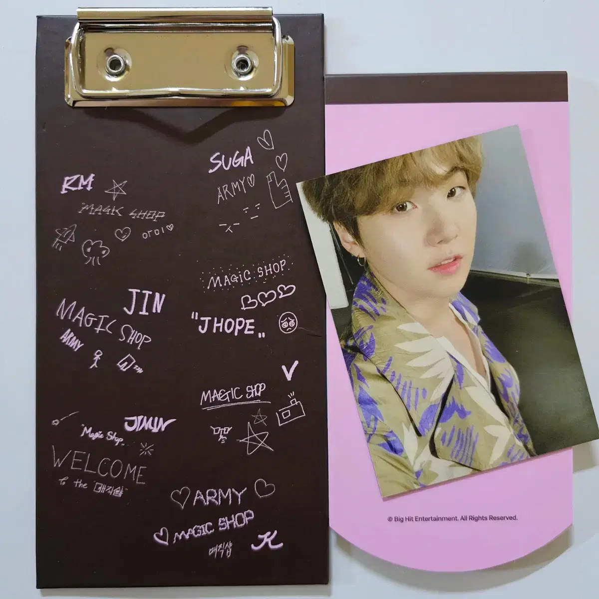 (일본 윤기 포카 1장) 방탄 BTS 일직샵 매직샵 클립보드 슈가 7