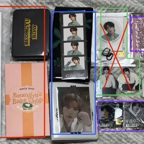 투바투 범규 굿즈 생일 포카 키링 포토패키지 네컷 바인더 럭드 모아봉1