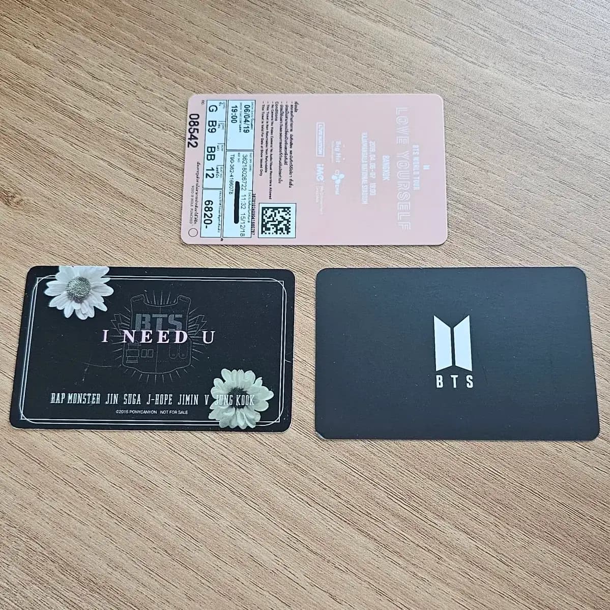 방탄소년단 BTS 일본 아니쥬 악수회 포카, 럽유셀 태국 티켓형 카드 2