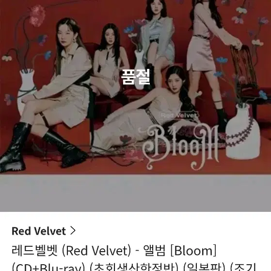 레드벨벳 bloom 앨범 블루레이 초회생산 한정반 포카 단체 양도