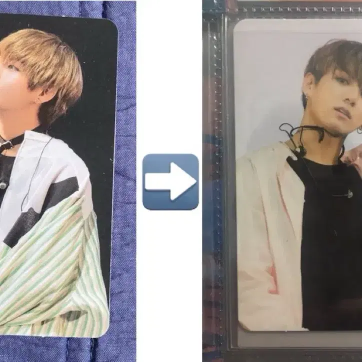 태형 > 정국으로 교환) 방탄 윙즈 딥디 포카 포토카드