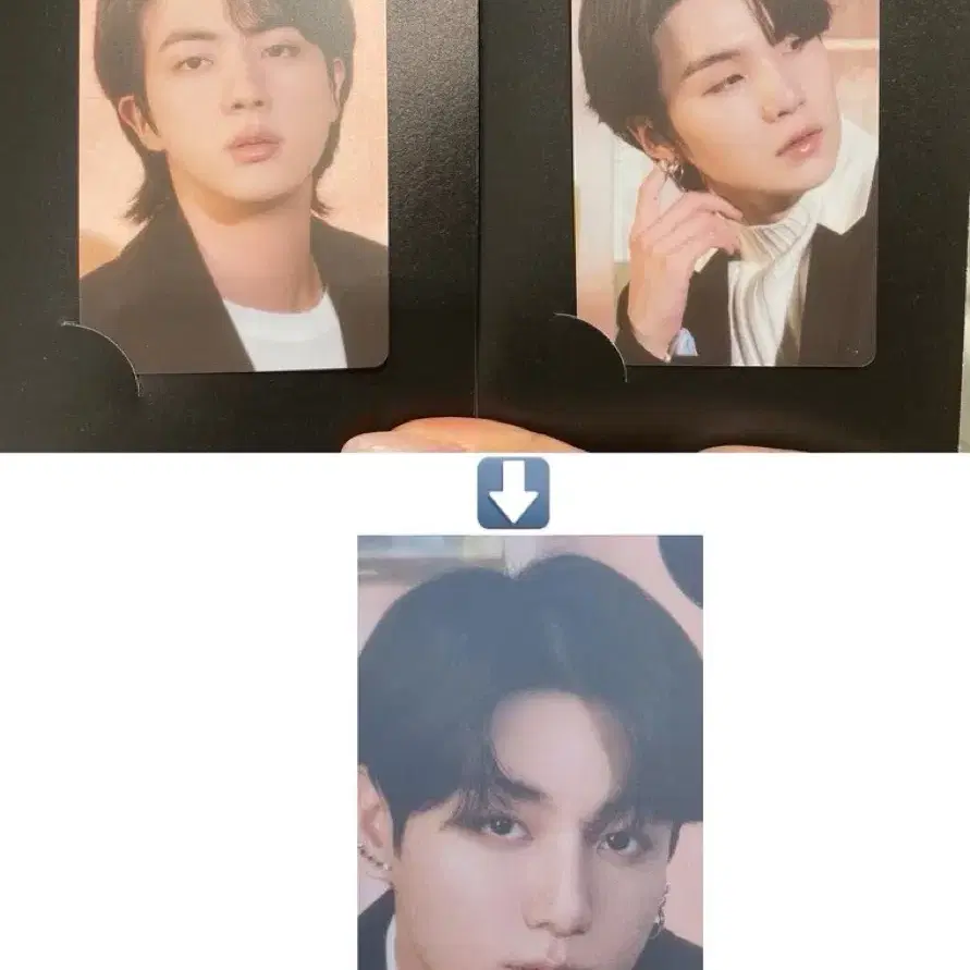 석진 윤기 > 정국으로 교환) 방탄 하이브 전시 포토티켓 포카 포토카드 1