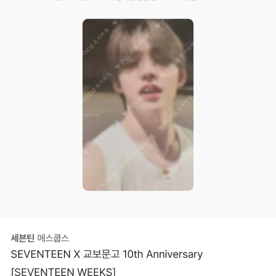 하루만 !! 세븐틴 에스쿱스 교보문고 10주년 포카