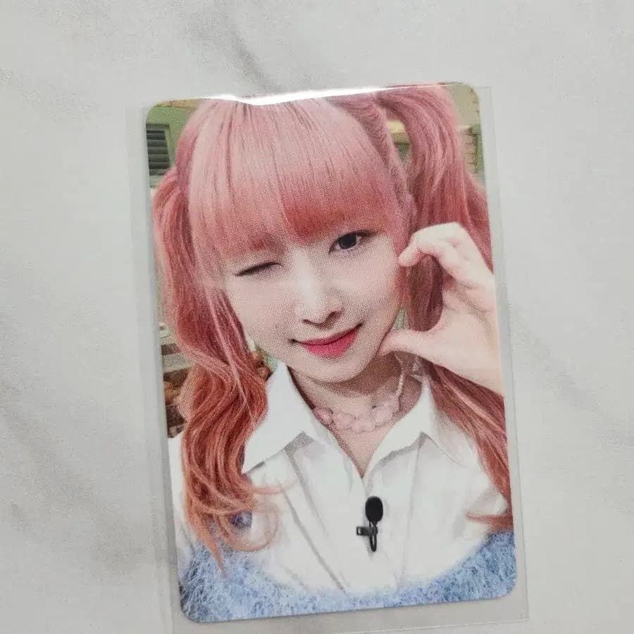 아이브 레이 아이엠 위드뮤 핑크머리 포토카드