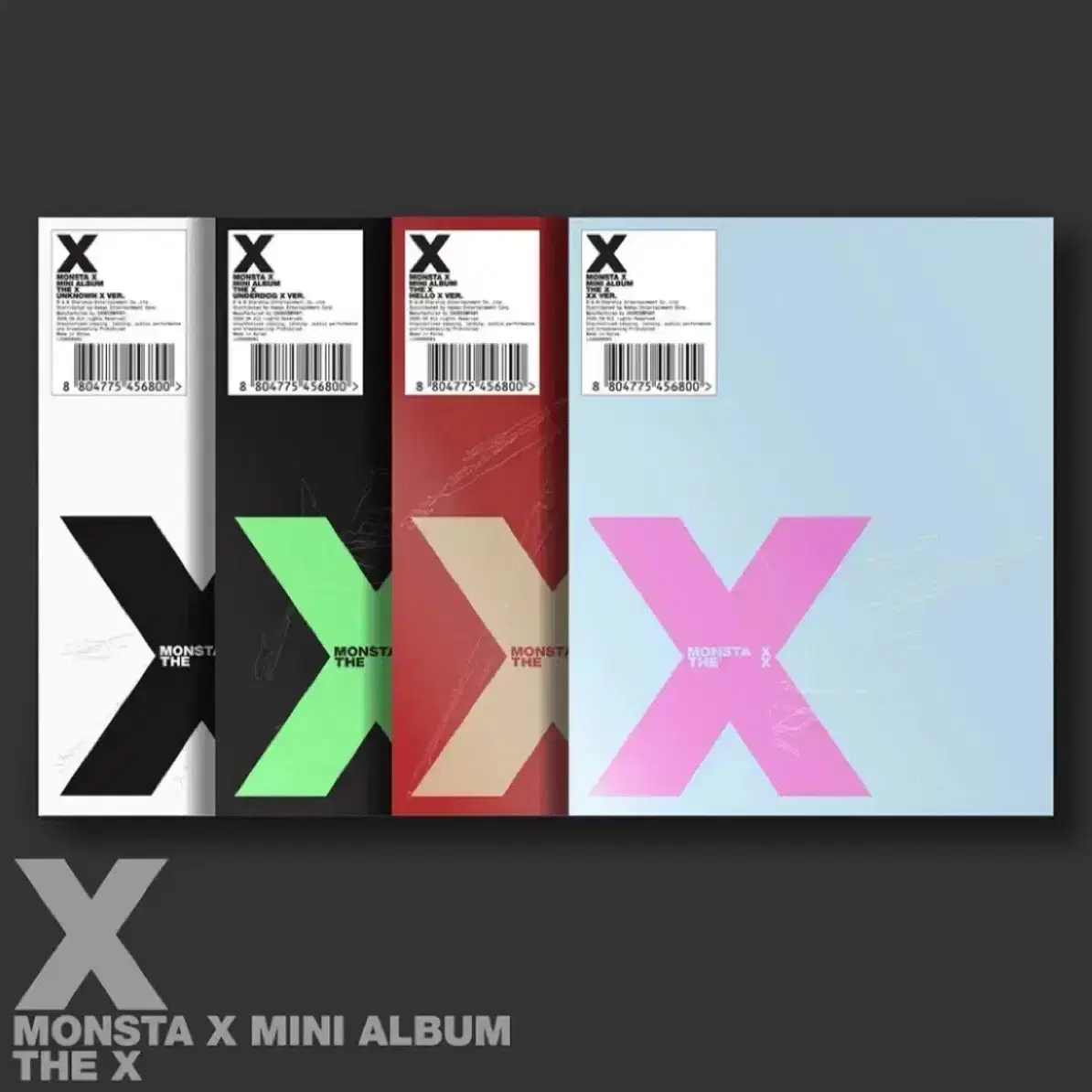 몬스타엑스 위드뮤 4차 미공포 카레이서 포카, THE X 미개봉 앨범 2