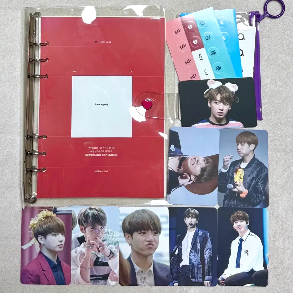 방탄소년단 정국 6공 다이어리 포카 스티커 헤드라이너 2019 시즌그리팅 1