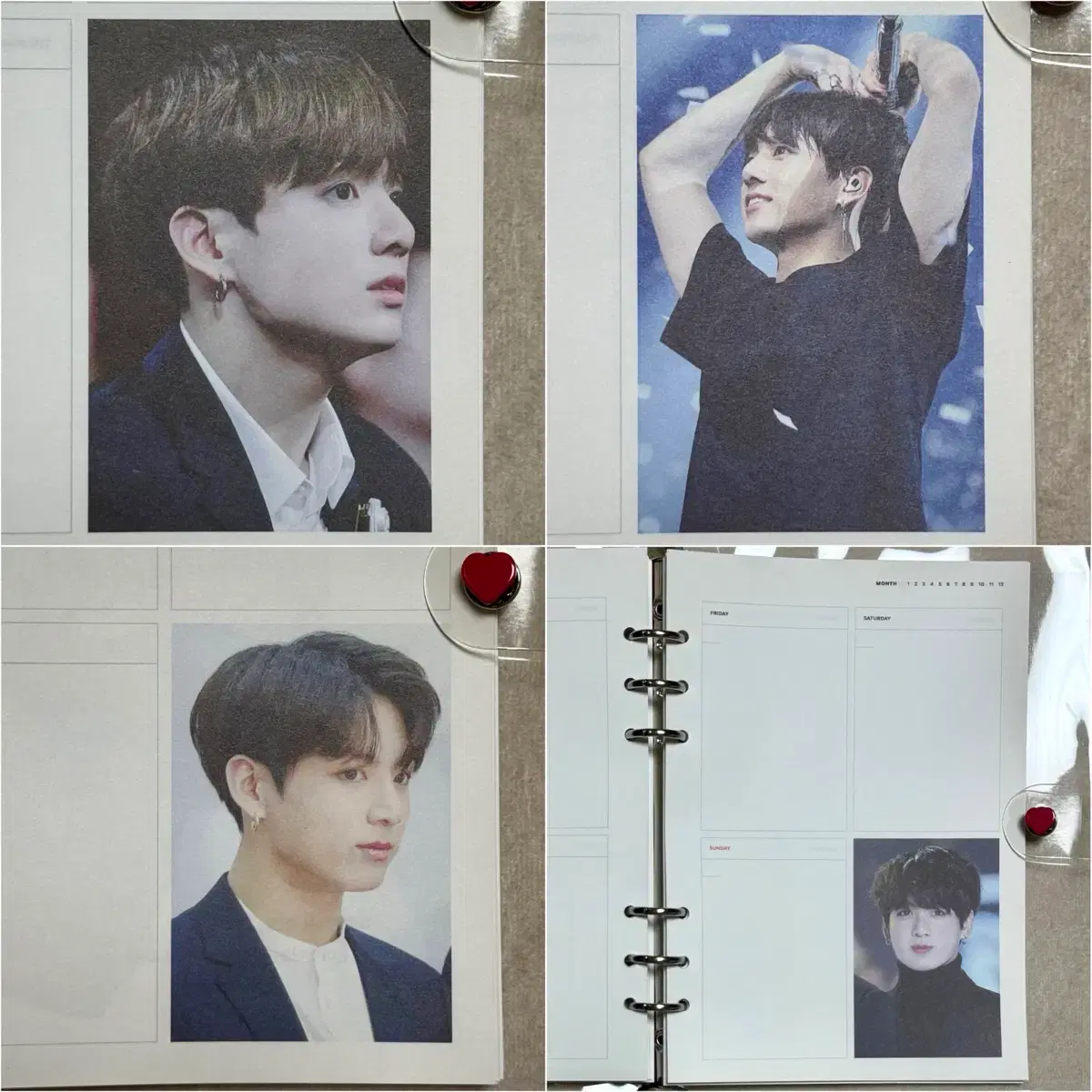 방탄소년단 정국 6공 다이어리 포카 스티커 헤드라이너 2019 시즌그리팅 4