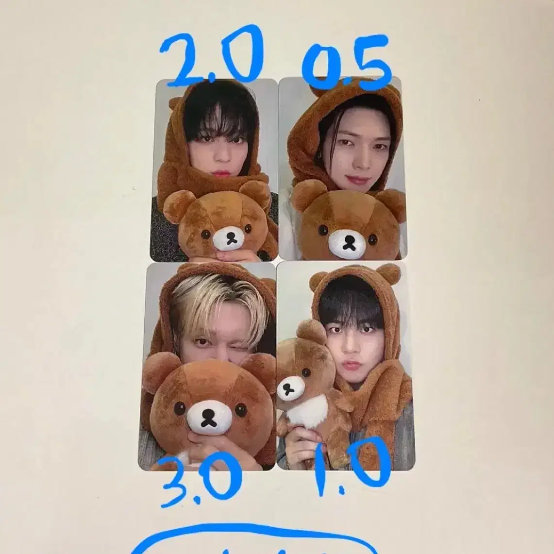 에이티즈 리락쿠마 코굼티즈 윤호 여상 우영 종호 포카 vr 애니티즈 시그