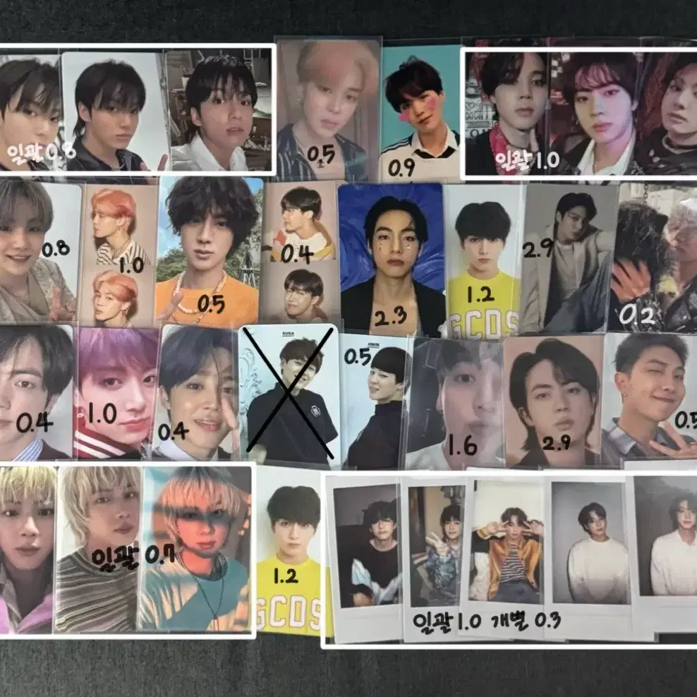 bts 방탄 포카 정국 태형 석진 윤기 호석 남준 지민