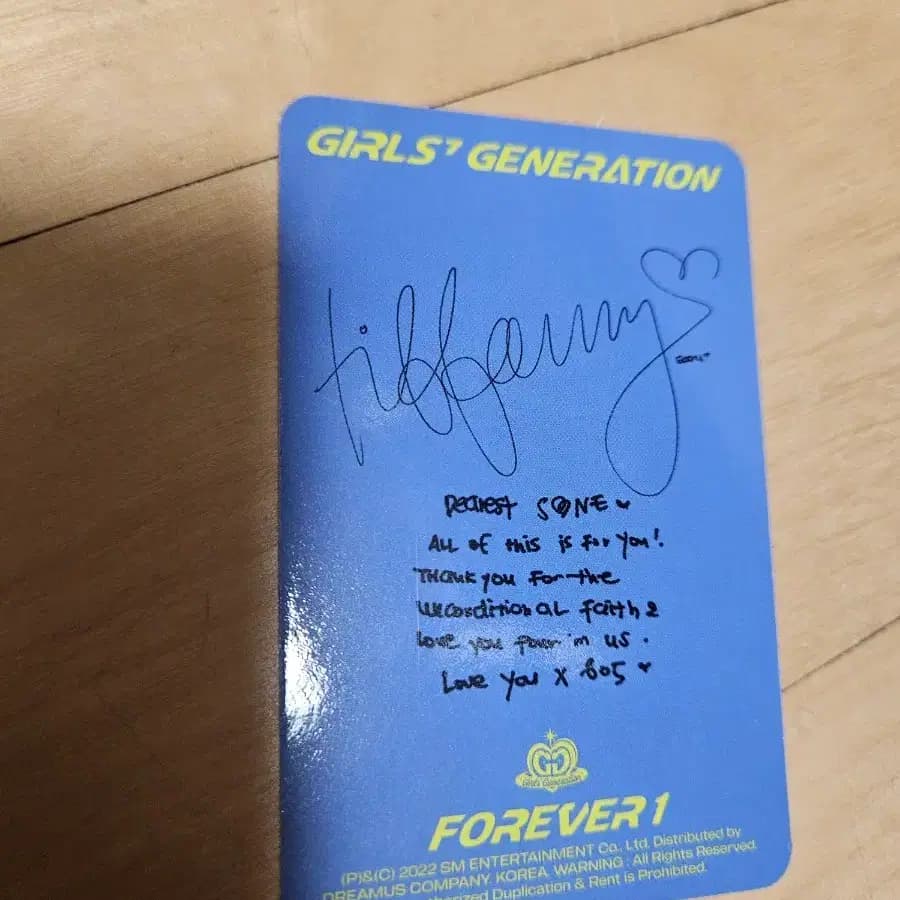 소녀시대 forever 1 앨범버전 티파니 포카 판매합니다 2