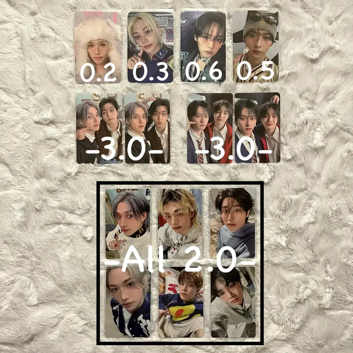 스키즈 방찬 리노 창빈 현진 한 필릭스 승민 아이엔 포카 양도 럭드 유닛