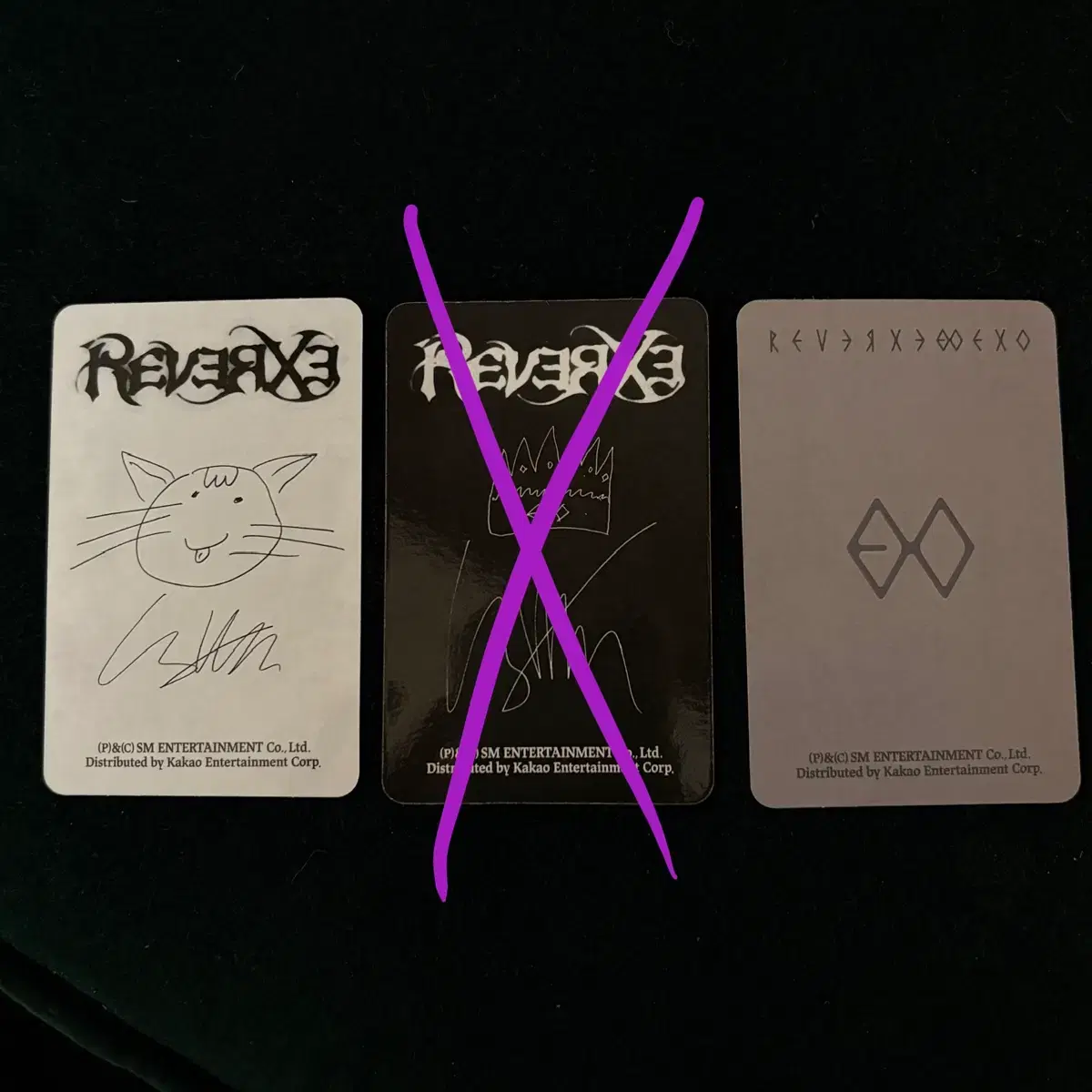 EXO 엑소 리버스 포토북 레이 포카 세훈 찬열 유닛 포카 REVER 2