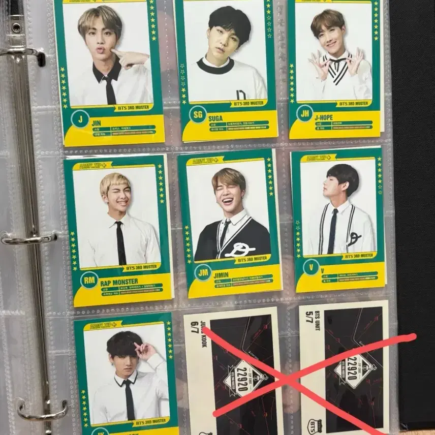 방탄 머스터 3기 플레이어 카드 미니 포카 알엠슈가진제이홉뷔지민정국