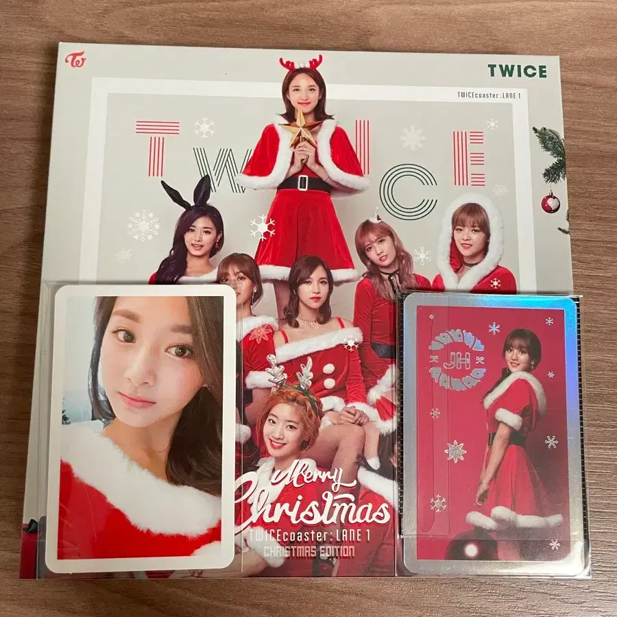트와이스 크리스마스 에디션 쯔위,지효 포카 1