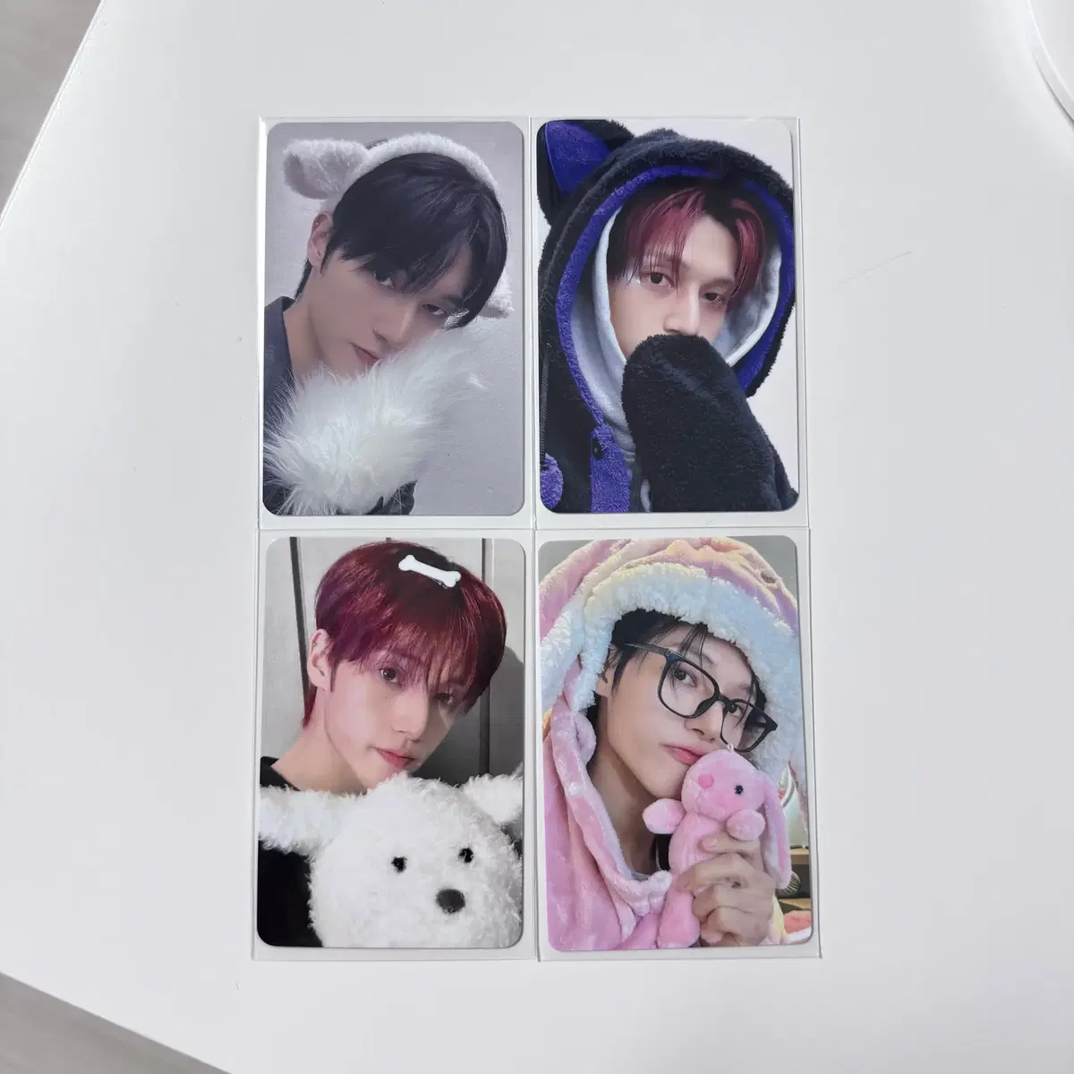 에이티즈 우영 검정고양이 보송티즈 가나디 토끼담요 미공포 포카