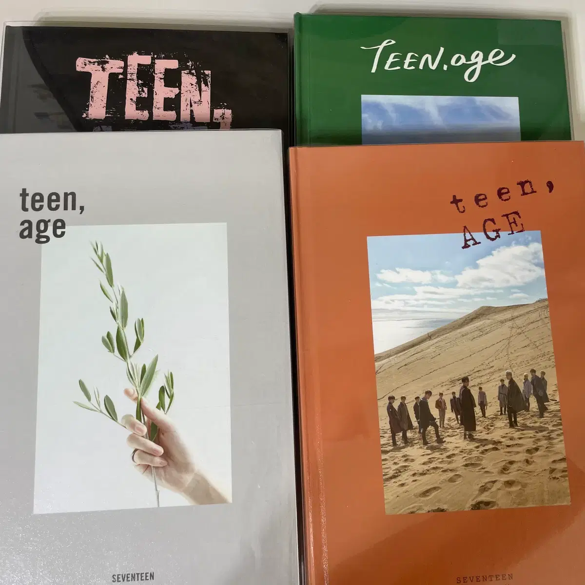 세븐틴 틴에이지 원우, 민규, 우지, 준, 버논 포카 및 구성품 5