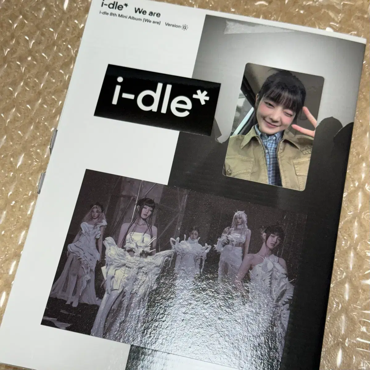 아이들 we are 굿띵 포토북 개봉 앨범 민니 포카 엽서 스티커 포스터