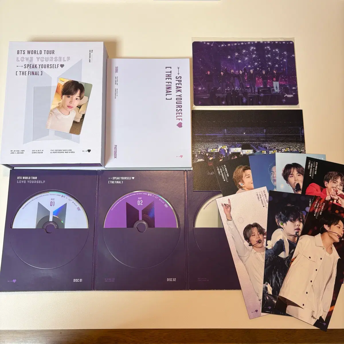 방탄 bts 럽셀 스픽콘 파이널 스파콘 디비디 dvd 지민 미니 포카