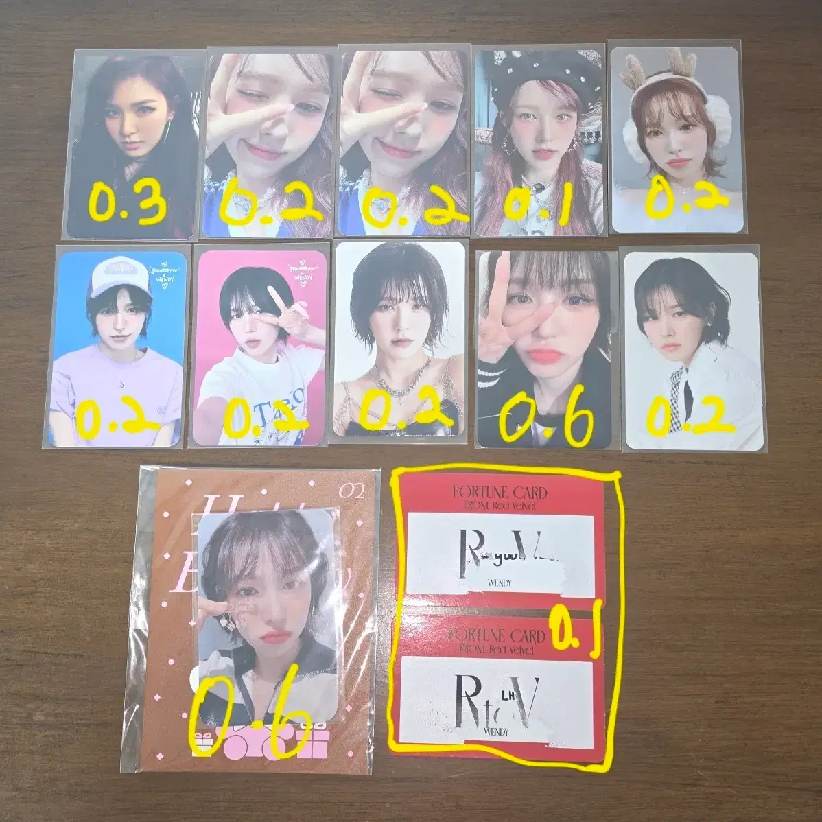 레드벨벳 웬디 포카 포토카드 양도 판매