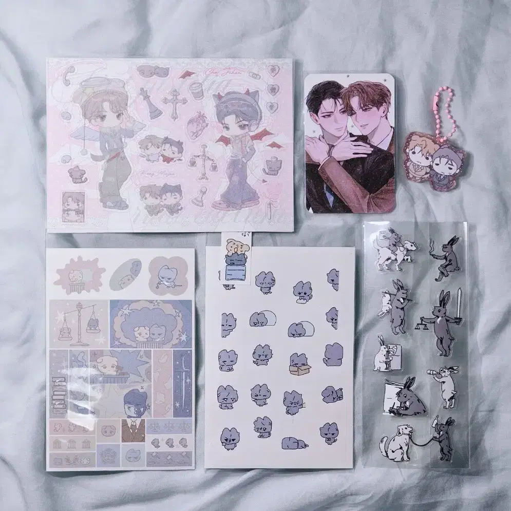 변호됨 강민재 차주한 강차 포카 포토카드 투명 스티커 아크릴 키링 굿즈