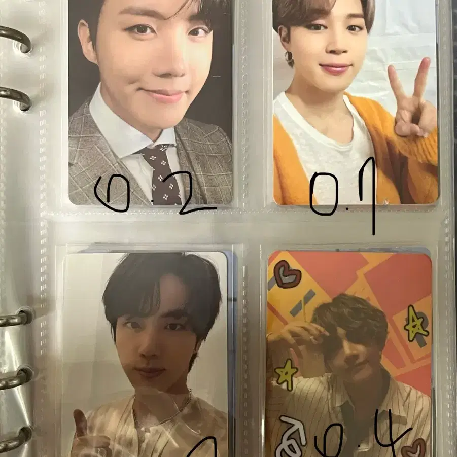 방탄 진 정국 제이홉 뷔 지민 슈가 알엠 포카 포토카드 4