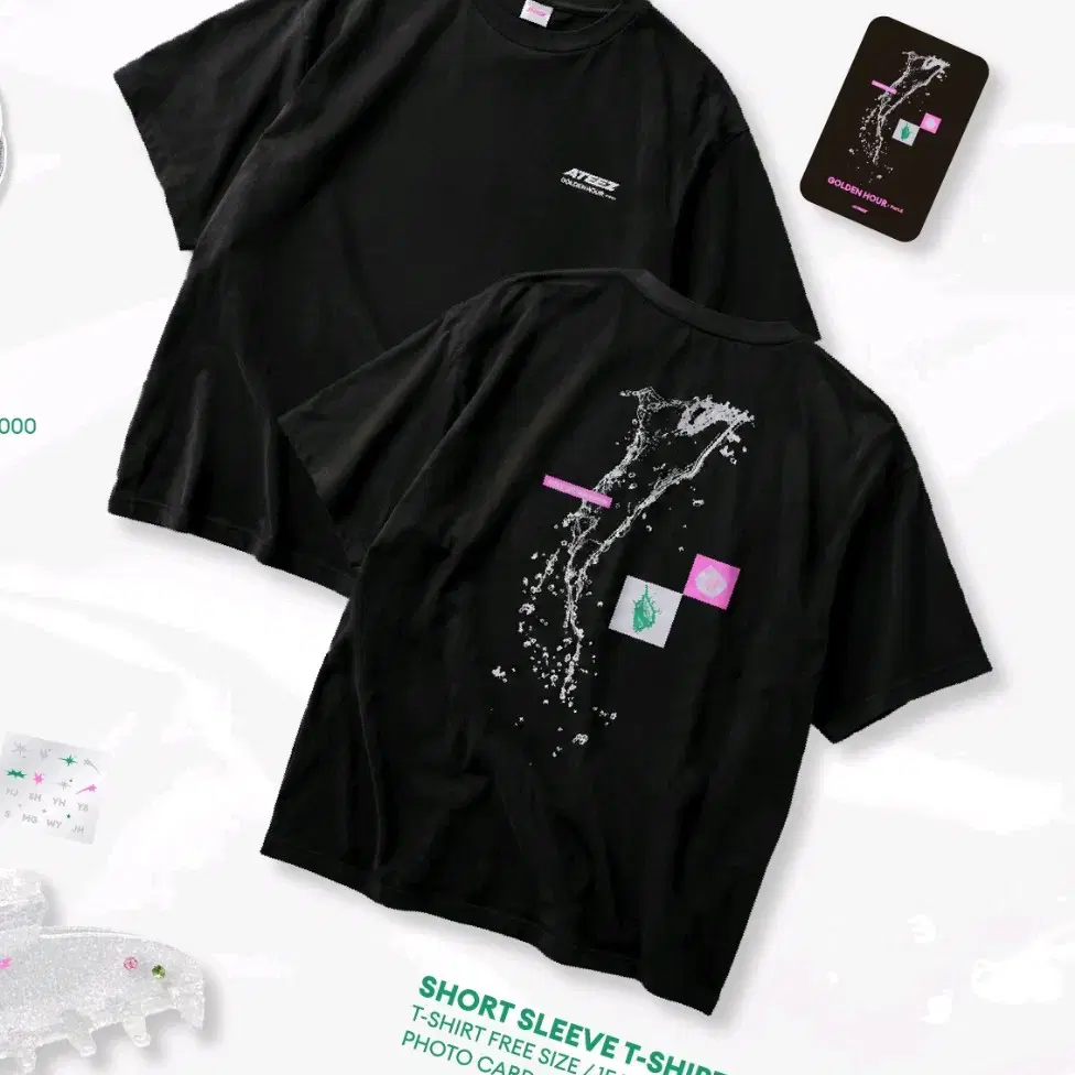 에이티즈 팝업 티셔츠 포카 x 원가이하 홍중성화윤호여상산민기우영종호