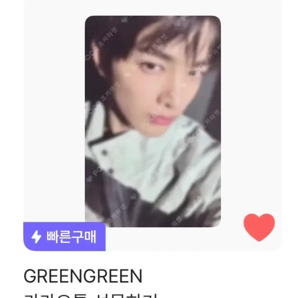 판매)코르티스 건호 그리그린 카카오톡 카톡 특전 포카 포토카드