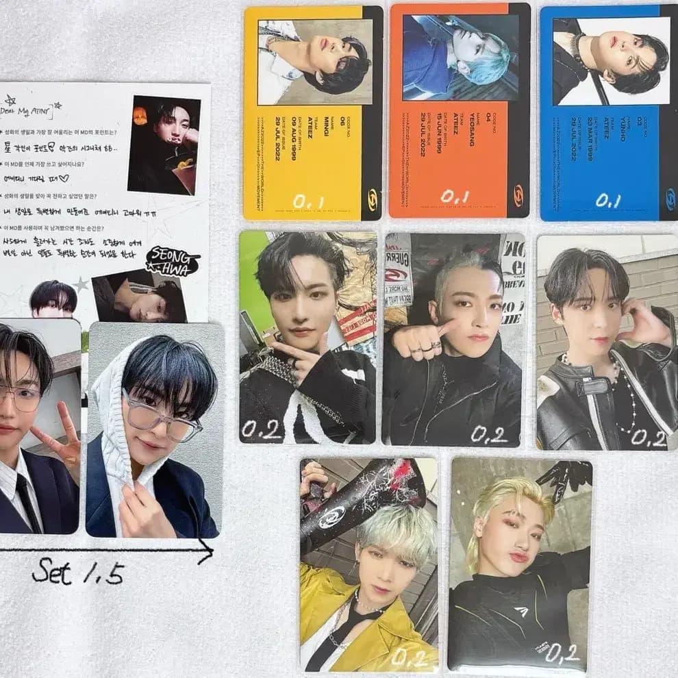 에이티즈 홍중 성화 윤호 여상 산 민기 우영 종호 포카 엠디 생일