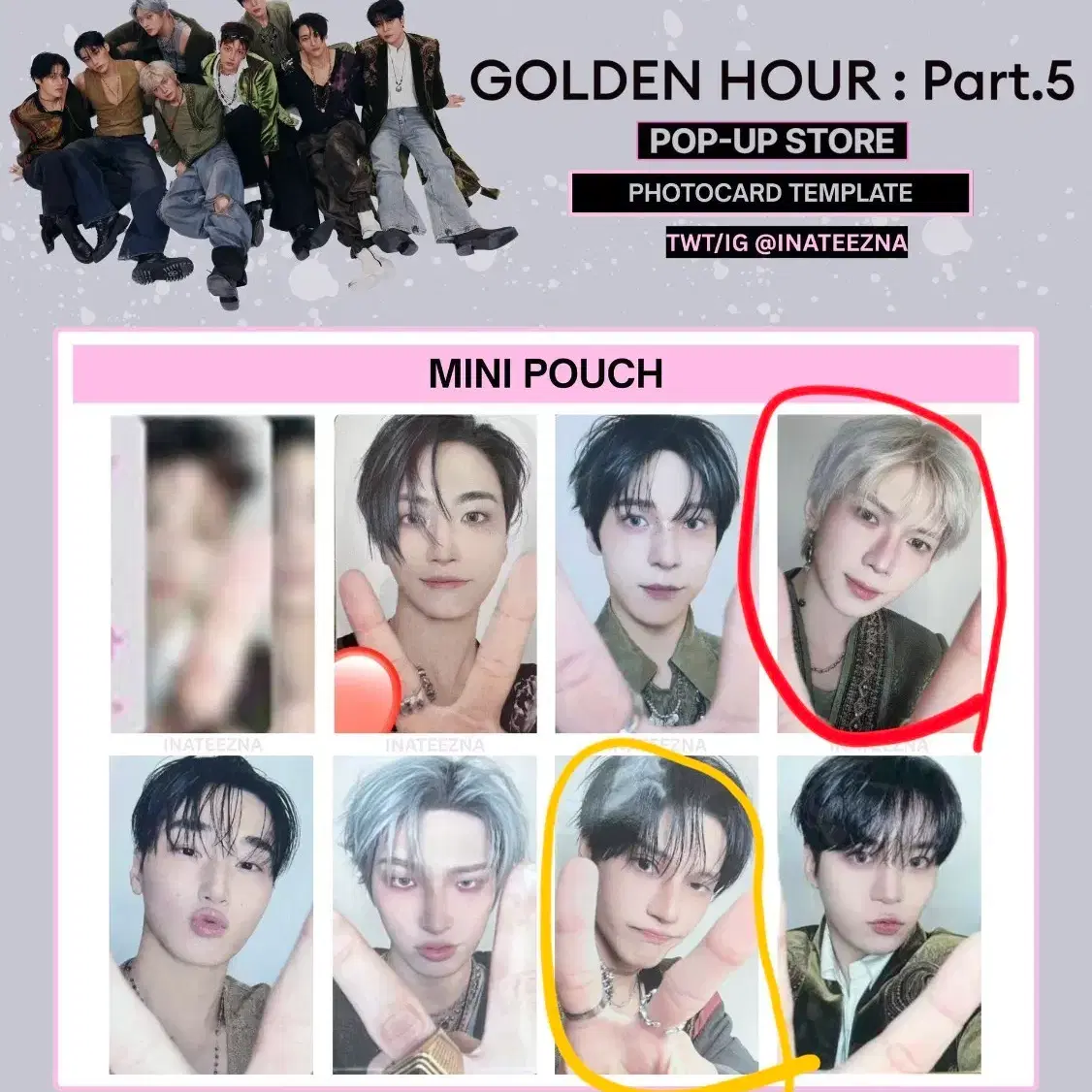 에이티즈 골든아워 파트5 BAD 팝업 미니 파우치 포카 교환 1