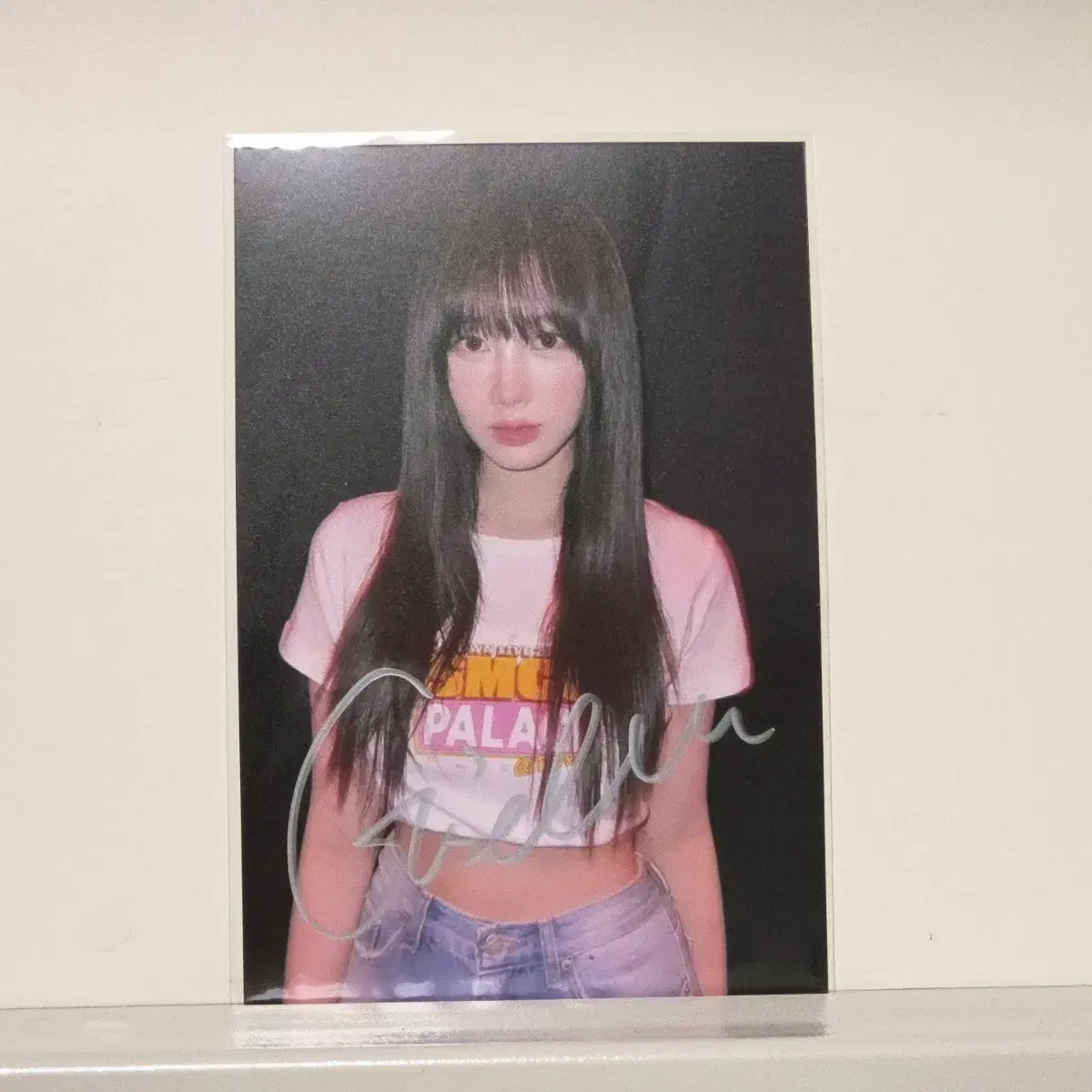 현물) 에스파 지젤 친필 싸인 사진 엽서 포카 aespa