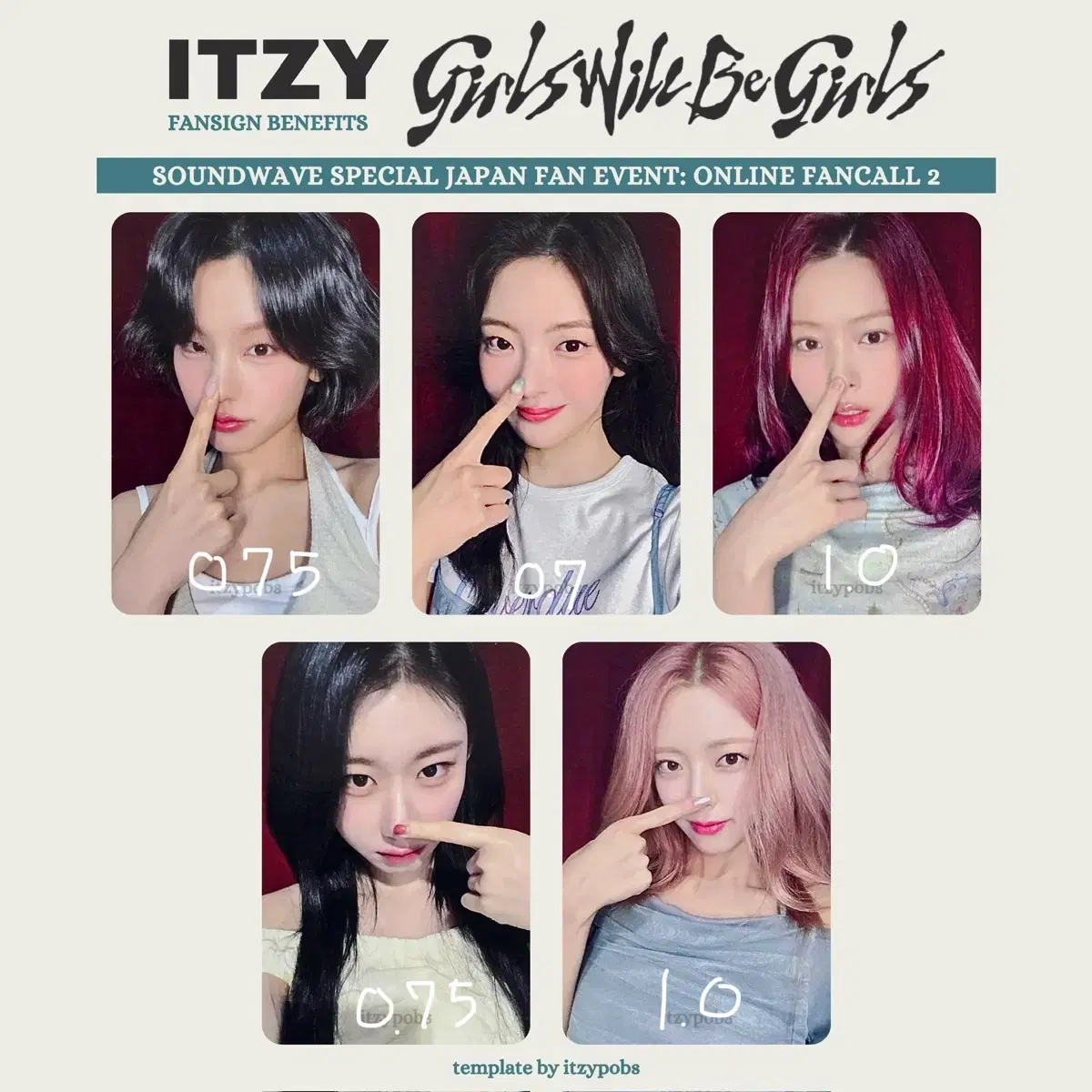 있지 itzy 걸스윌비걸스 GWBG 사운드웨이브 미공포 포카 포토카드