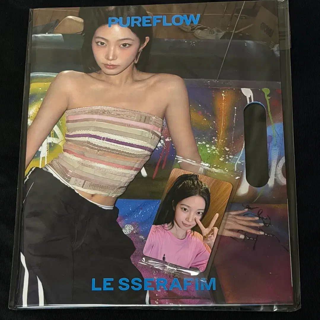 르세라핌 pureflow 카즈하 미개봉 컴팩트 앨범 + 케타포 포카 양도