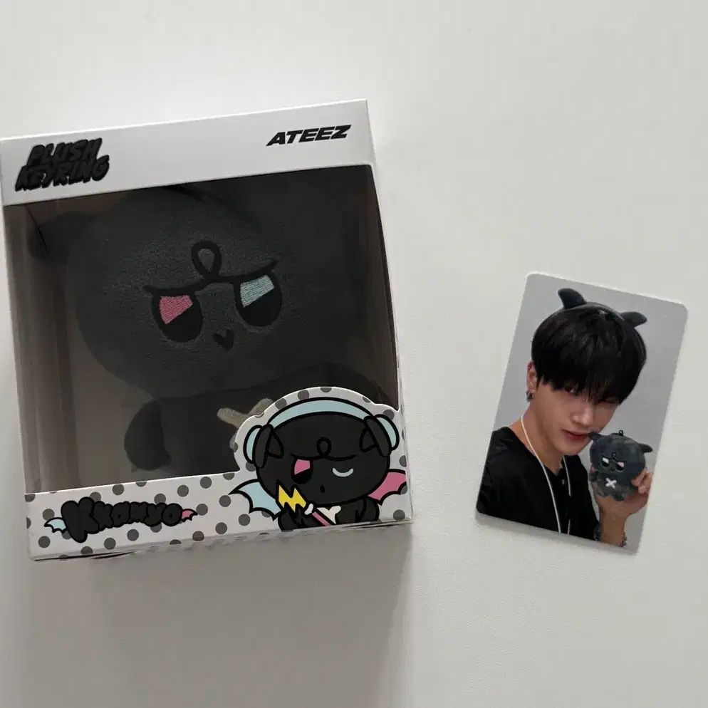 라인프렌즈 마이티즈 ateez 사니요 깜요 플러시키링 산우영(포카포함) 3