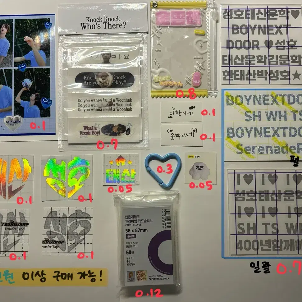 운학 김운학 포카 파우치 양도 판매 보넥도 보이넥스트도어 포토카드 비공굿 9